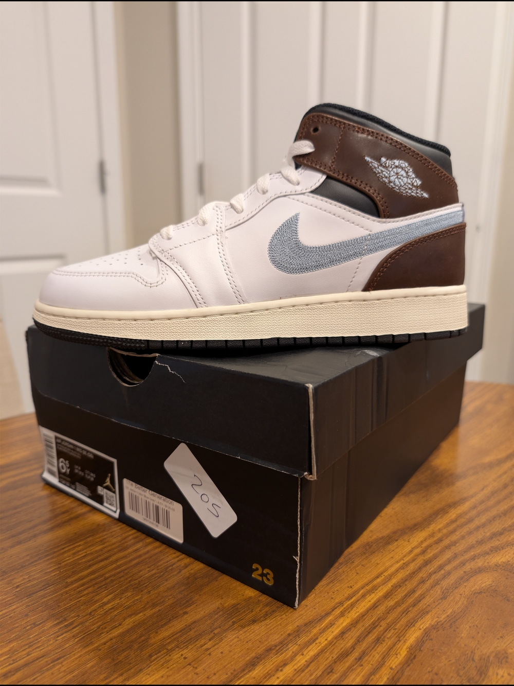 Nike Air Jordan 1 Mid - White, Brown, BlueGray